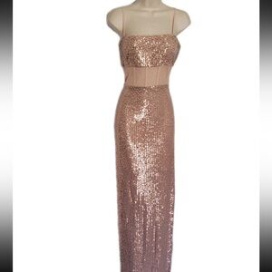 bcbg rose gold sequin dress BCBGMaxAzria | Dresses | Bcbgmaxazria Maxi Mesh Insets Maxi dresses Shine bright